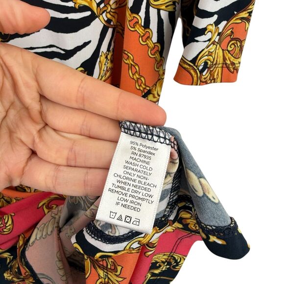 Susan Graver Chain Equestrian Liquid Knit Midi Dress Office Work Womens Plus 2x - Picture 5 of 6